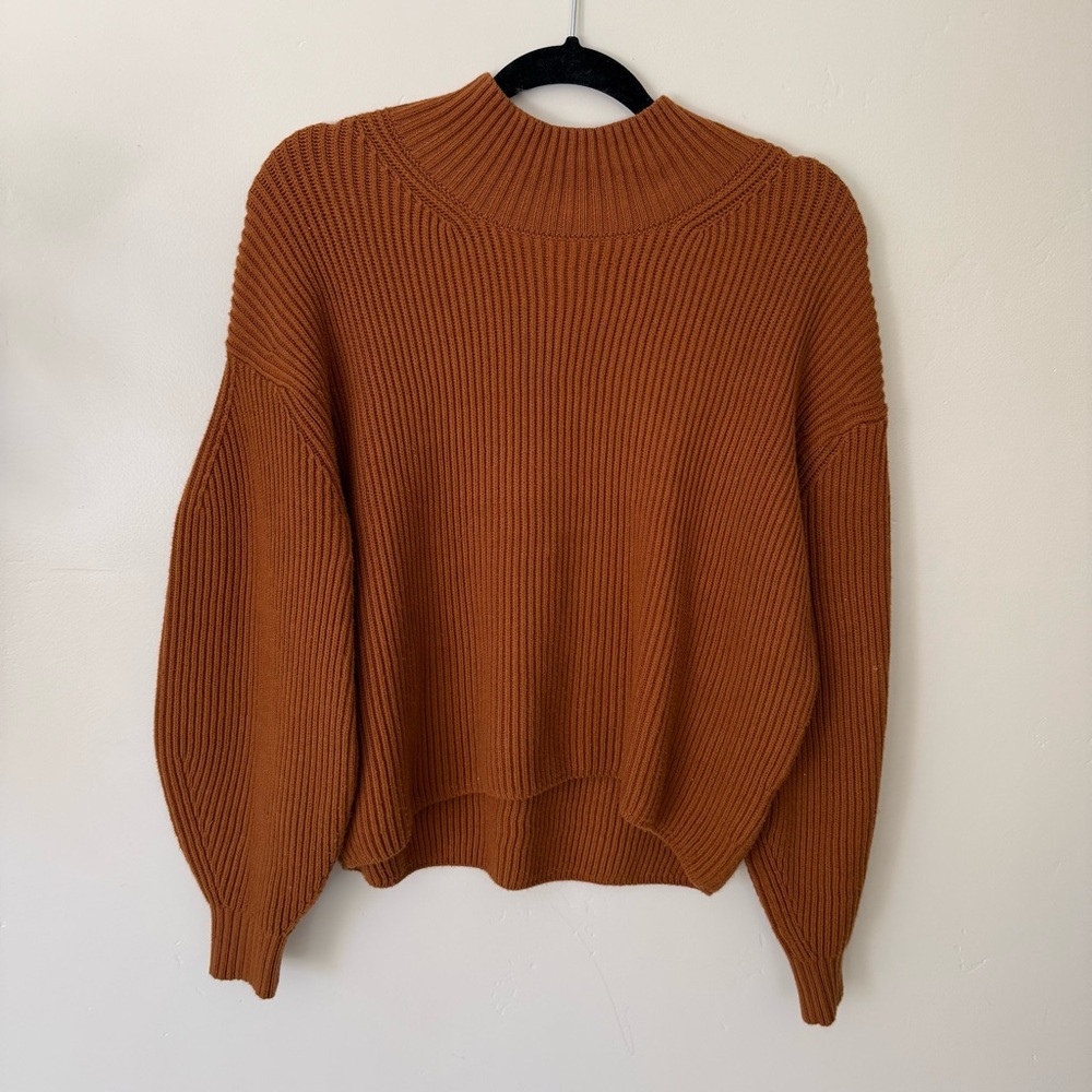 Anthropologie Cowl Neck Sweater - Rust